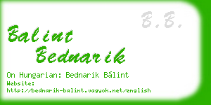 balint bednarik business card